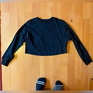 Black Lululemon Lone Sleeve Crop